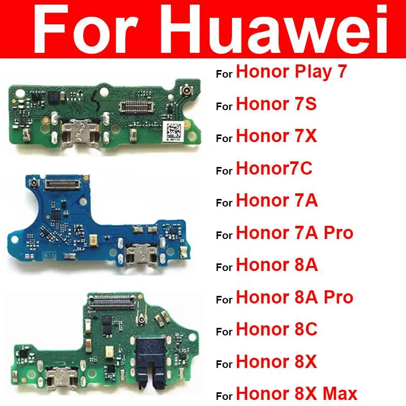 Оригинално USB Зарядно Устройство, Зарядно устройство Конектор Порт за Зареждане Гъвкав Кабел с Микрофон За Huawei Honor 7 7A 7S 7C 7X 7A 8A Pro 8C 8X Max